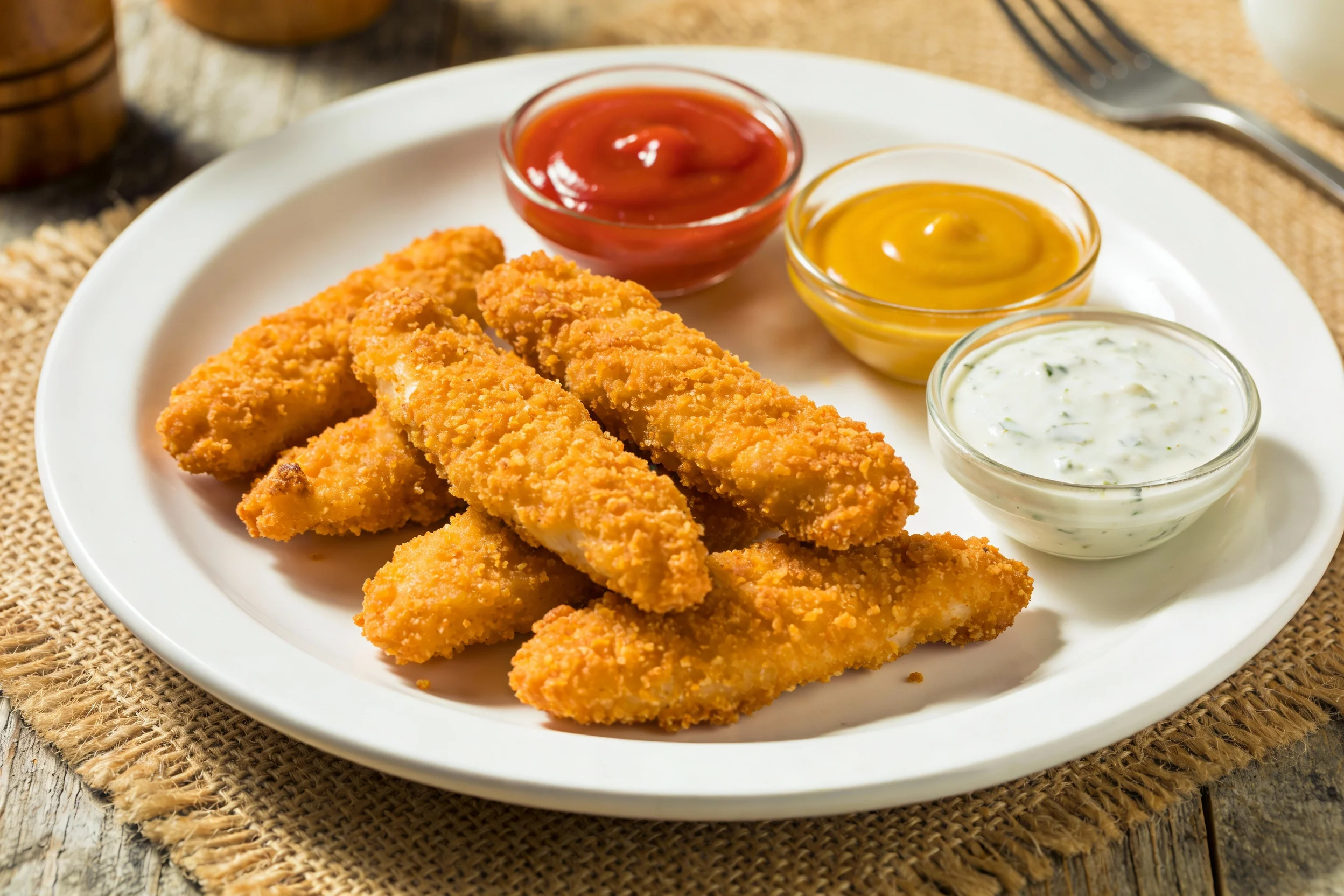 Chicken tenders with dipping sauces