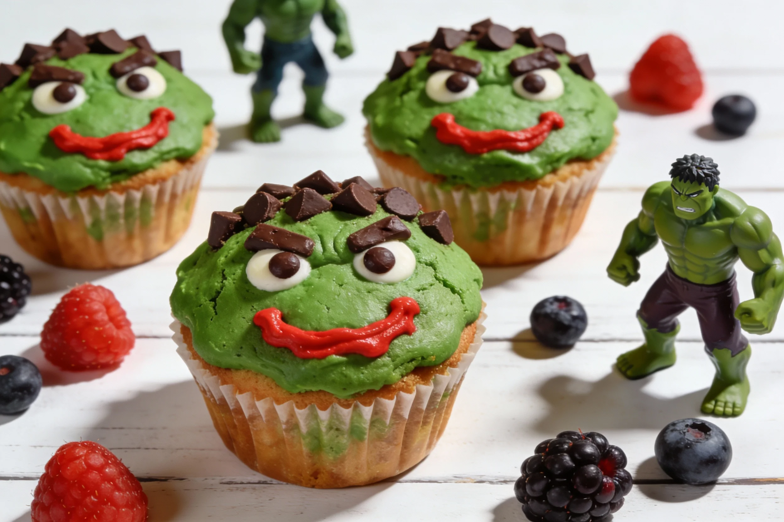 Hulk Muffins served creatively