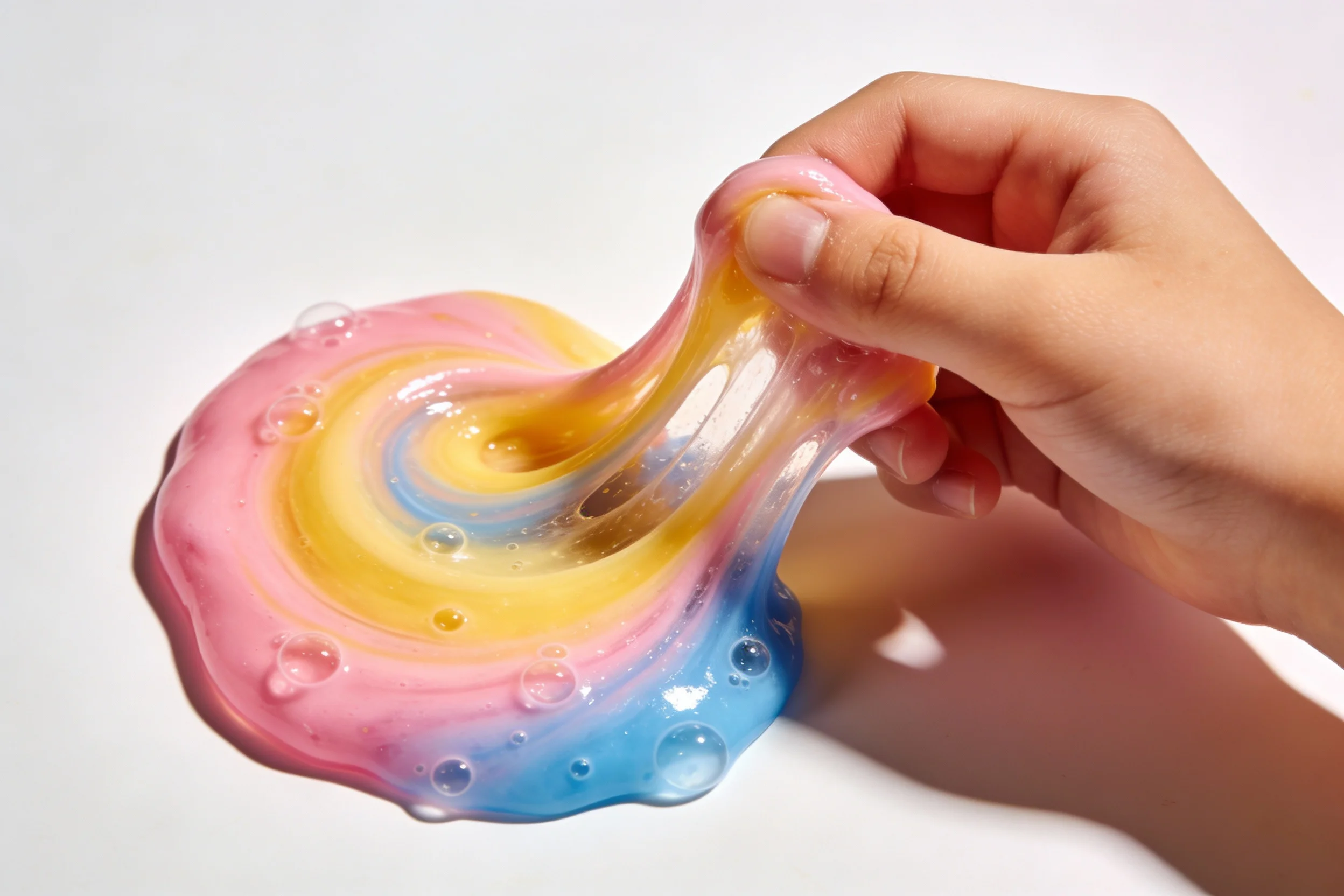 Chemical reaction in edible slime